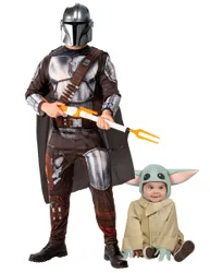 Paarkostüm Mandalorianer und Baby Yoda Erwachsene-Kind