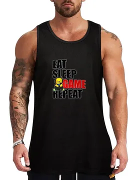 Cute Gaming Noob - Eat Sleep Game Repeat Tank Top Summer Casual Tank Top Loose Fit Breathable Shirt - Aliexpress - FashionsVida