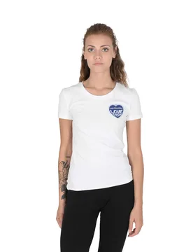 Womens T-Shirt - White Cotton - Size Eu 44 (Womens) - Love Moschino - FashionsVida