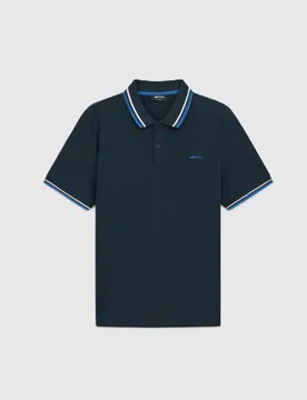 Polo con righe a contrasto uomo navy blue - Gas - FashionsVida
