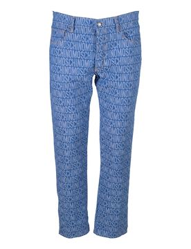 Pantalone in denim con logo