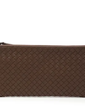 Nappa Intrecciato Zip Pouch - Bottega Veneta - FashionsVida
