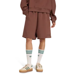 Essentials Linear Shorts Oversized Women Shorts - Brown - Size M (12-14) - Cotton Jersey - Brown - Size: Medium