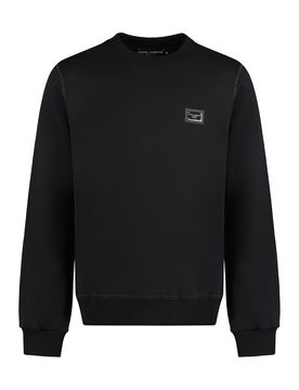 Men's Ribbed Cotton Crew-Neck Sweatshirt