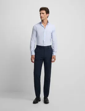 Pantalón de traje de hombre classic en color azul medio - Silbon - FashionsVida