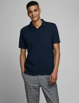 Pure Cotton Polo Shirt Navy male - Jack & jones - FashionsVida