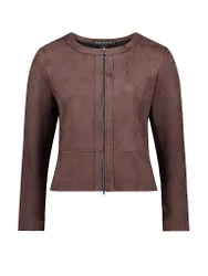 Veste courte en simili cuir marron 38