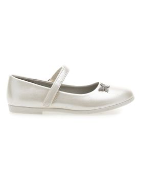 Ballerine Bianco Perlato con Farfalla Decorativa 39G2515S 33