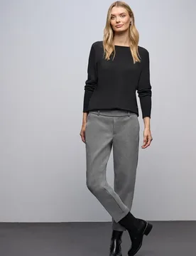 Melange Chino mit Tape female Grau - Street One - FashionsVida