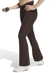 Stripes X-Over Flared Leggings Brown female