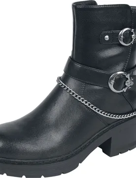 Rock Boot - Boots mit Schnallen und Kette - EU37 bis EU40 - für Damen - Größe EU39 - schwarz - Frauen - female - Rock Rebel by EMP - FashionsVida
