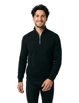 Pull à Demi-zip Stitch Milano Black XS