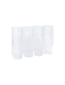 Juego de 4 vasos de tubo RIPPLE transparente