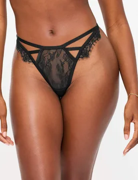 Lace Crotchless Tanga Thong Black female - Ann Summers - FashionsVida