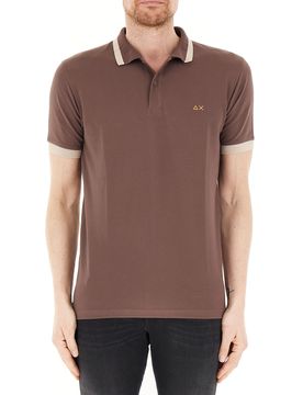 SUN68 Polo in cotone MARRONE S