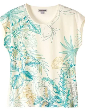 Printed T-Shirt - Ecru - Size: 24-26 - Atlas For Women - FashionsVida