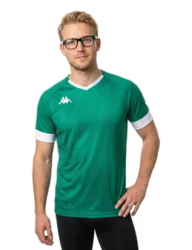 T-shirt à Manches Courtes Fosco Green / White L - Kappa - FashionsVida