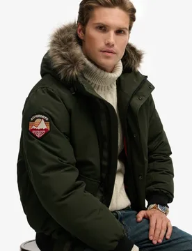 Superdry Herren Everest Kunstfell-bomberjacke Green - Größe: L - 179.99 - FashionsVida
