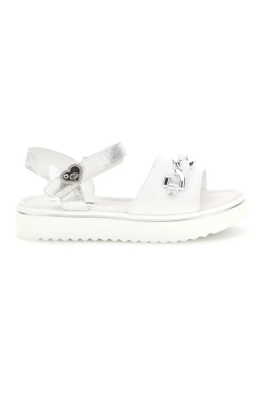 Sandali Bianchi e Argento con Applicazioni E534 31 - Energy - FashionsVida