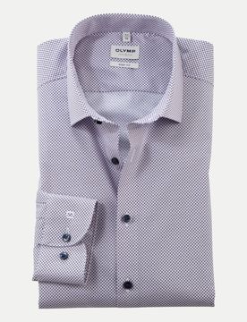 Body-Fit Hemd mit Muster Rosa 38