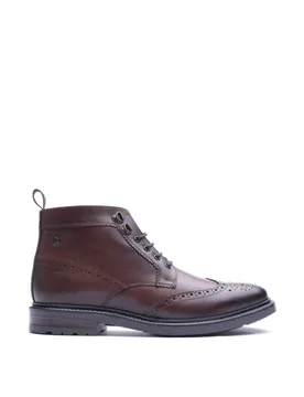 Leather Brogue Chukka Boots Brown male - Base london - FashionsVida