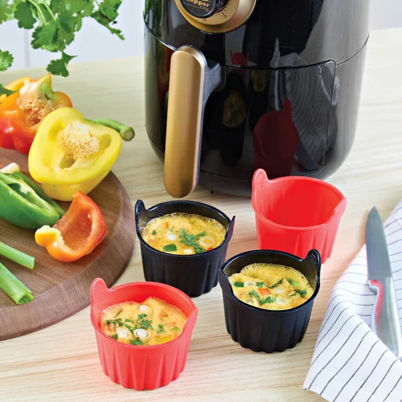 Heißluftfritteusen-Körbe Auflaufförmchen / Eierform Ø 8 cm 4er-Set - Basilico - FashionsVida