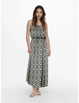 Vestito Lungo Senza Maniche Nova Life Vis Strap Black / Aop 491 Black Daze 34 - Only - FashionsVida