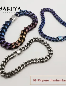 New 7mm/10.5mm Pure Titanium Cuban Chain Men Bracelet, Lightweight Hypoallergenic Hip Hop Party Cool Twisted Titanium Link Chain - Aliexpress - FashionsVida