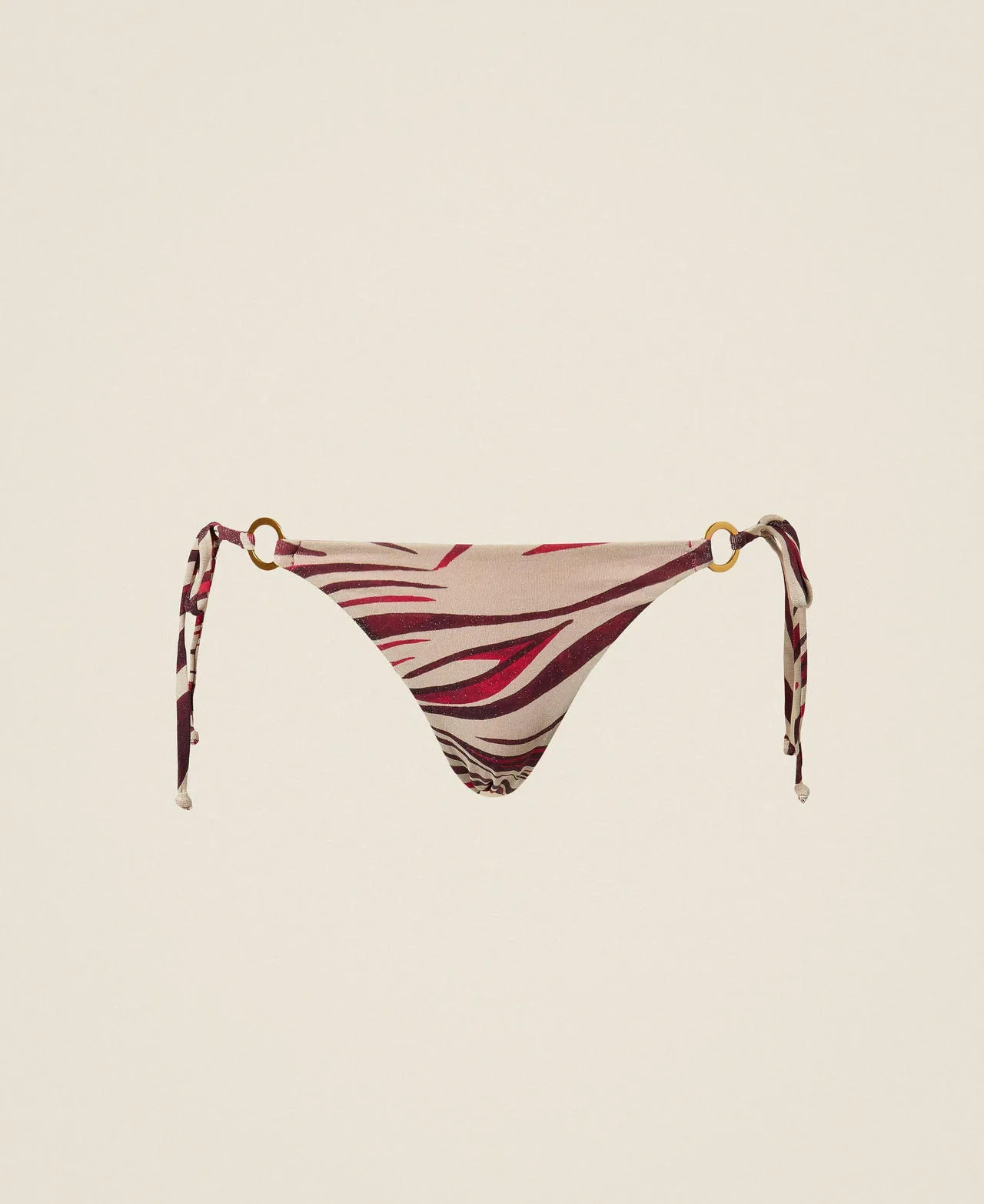 Slip brésilien de bain avec lacets et imprimé - TWINSET - FashionsVida