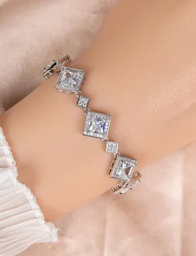 Elegant temperament style square popping white bracelet women's clothing jewelry set suitable for travel holiday gift Z-79 - Aliexpress - FashionsVida