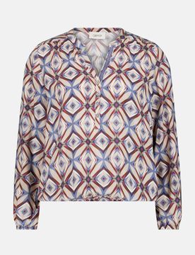 Blusenshirt in Seiden-Haptik 1888-Nature/Blue 46