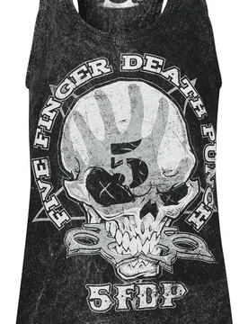 Top - 1 2 F U - S bis 3XL - für Damen - Größe M - anthrazit - EMP exklusives Merchandise! - Frauen - female - Five Finger Death Punch - FashionsVida