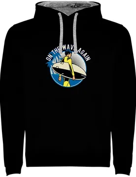 Sweat à Capuche On The Wave Bicolor Black / Grey 2XL - Kruskis - FashionsVida