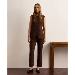 Pantalón mujer cuadros pequeños tobillero