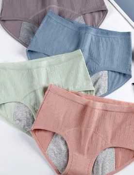 Piezas/paquete Ropa interior menstrual antibacteriana, bragas de periodo para damas con alta elasticidad, transpirables y con fuga extra larga - Shein - FashionsVida