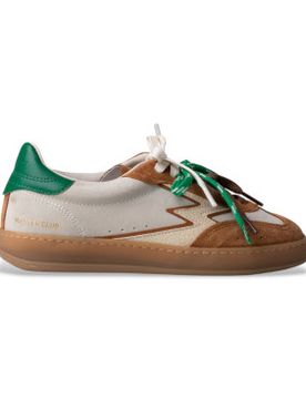 Para mujer. CL264 Zapatillas de Piel Club beige (37), Plano, Cordones, Casual