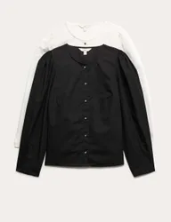 Pack Pure Cotton Blouses Black/White female