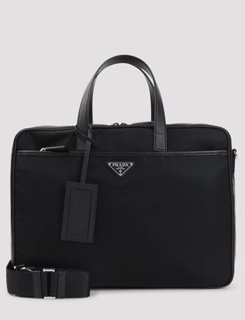 Recycled Polyamide & Calf Leather Bag - 38cm x 28cm x 11cm