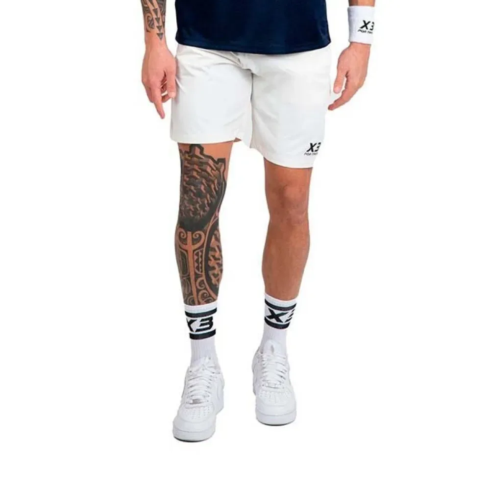 X3 La Nusia Shorts White / Black L - X3 - FashionsVida