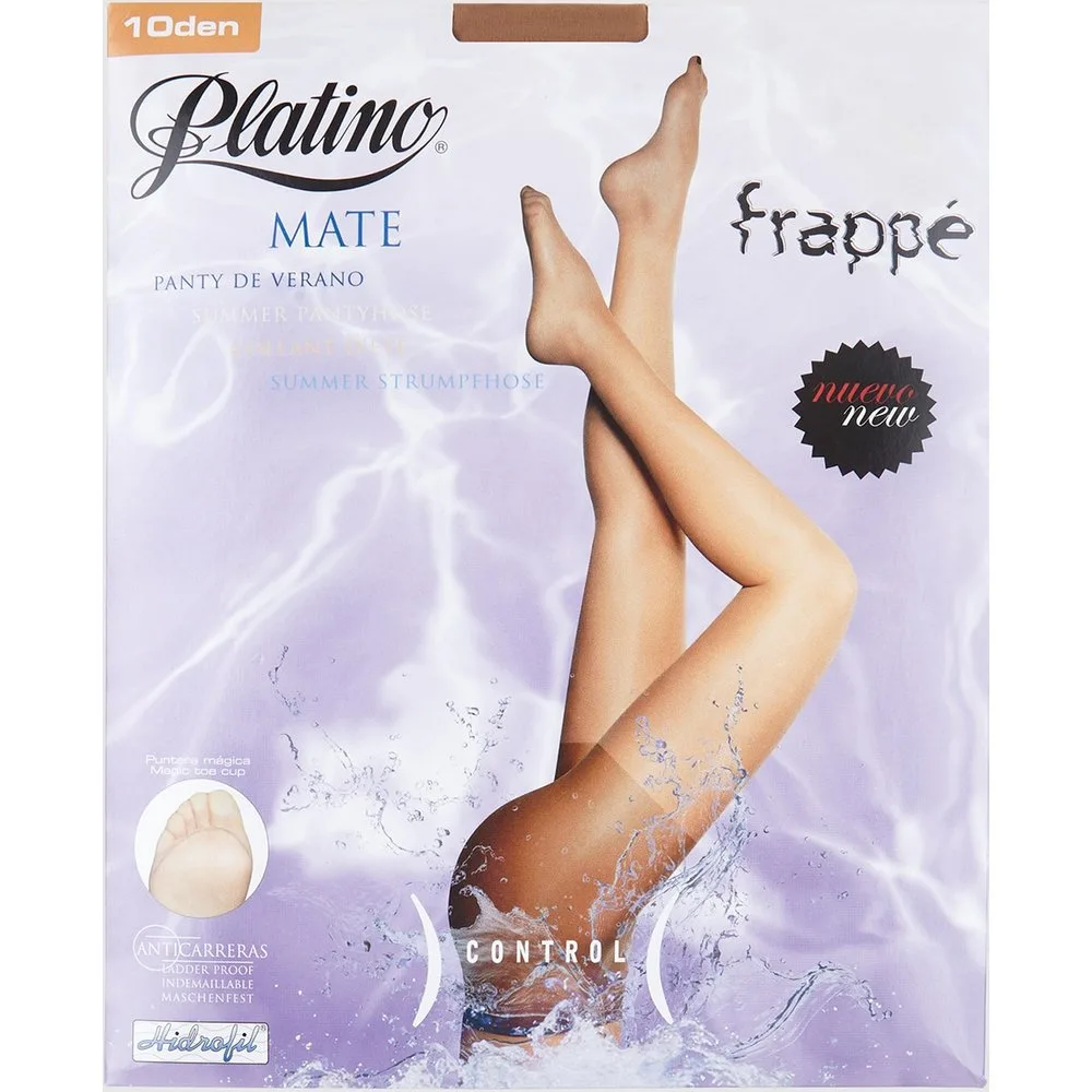 Panty de verano mate anticarreras de 10 deniers de mujer - Platino - FashionsVida
