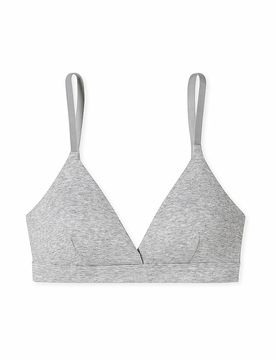 BH mit herausnehmbaren Pads RIB grau mel hellgrau 85C damen
