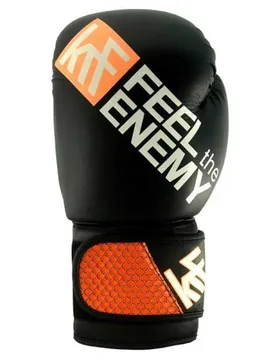 Gants De Boxe 3d Mesh Black / Orange 14oz - Krf Feel The Enemy - FashionsVida