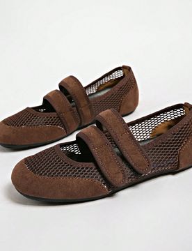 Zapatos deportivos planos cómodos para mujer, con punta redonda, malla hueca, cierre de gancho y bucle, casuales para exterior, clásicos para uso di