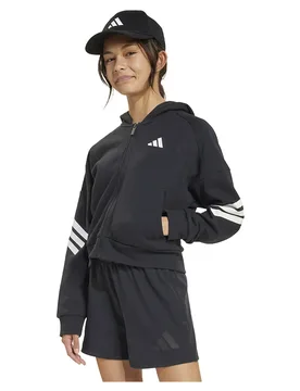 Sweat-shirt à Zip Future Icons 3 Stripes Black / White 7-8 Années Fille - Adidas - FashionsVida