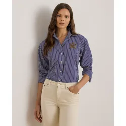 Camisa de mujer de algodón con logotipo