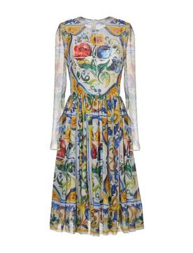 Dolce&Gabbana Vestido midi Mujer Blanco 34 Mujer