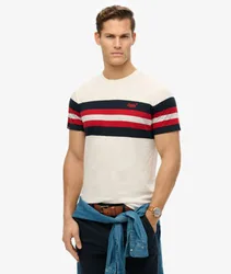 Superdry Herren Essentials Stripe T-shirt Weiß - Größe: Xxl