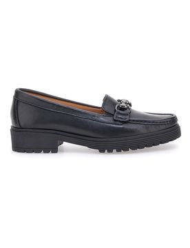 Mocassino nero in vera pelle 8300 39
