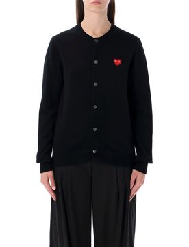 Essential Wool Cardigan with Embroidered Heart Logo - Size S