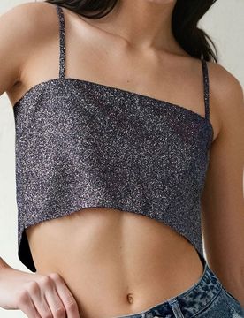 Crop top con spalline sottili - multicolor